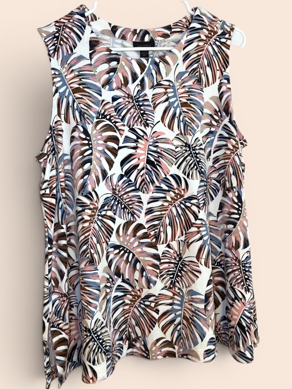 J. Jill Wearever Collection Tropical Print Tunic Tank Top Size XLP